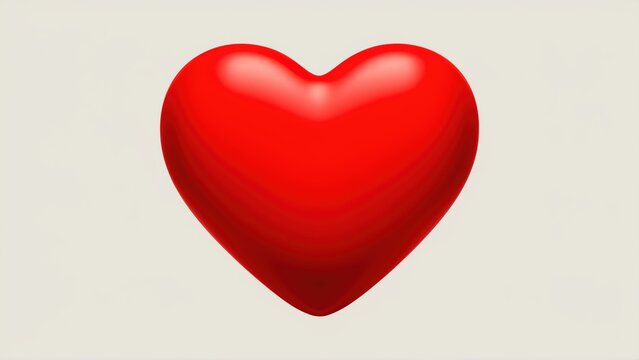 recommend clip art: PIcture of red heart with shining shadow on white background. Generative ai.