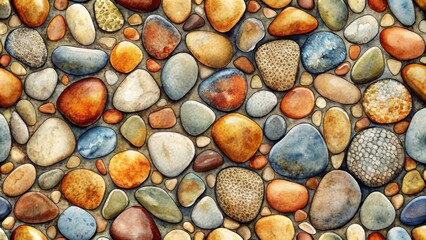 Endless stone texture in watercolor style, watercolor, seamless, pattern, abstract, repetitive, stone, texture