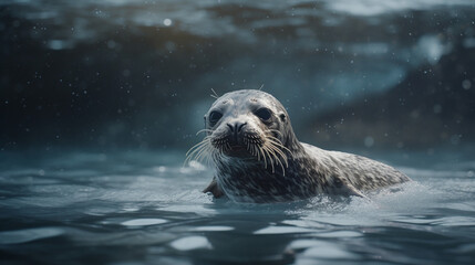 Obraz premium seal in water