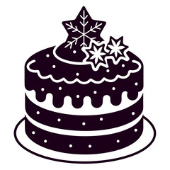 Christmas cake icon vector art illustration