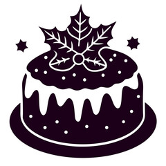 Christmas cake icon vector art illustration