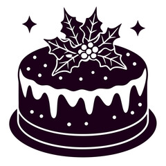 Christmas cake icon vector art illustration