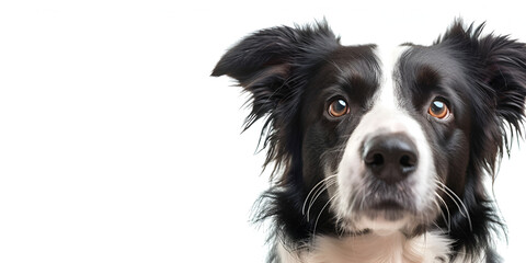 Joyful Border Collie Dog on White Background