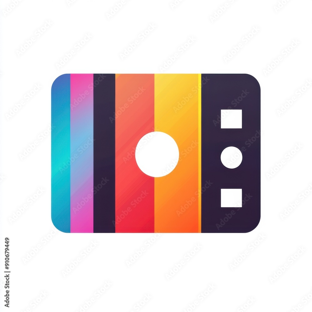 Poster modern video editing software icon in flat gradient design isolated on white background