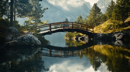 small bridge over mirror lake : Generative AI