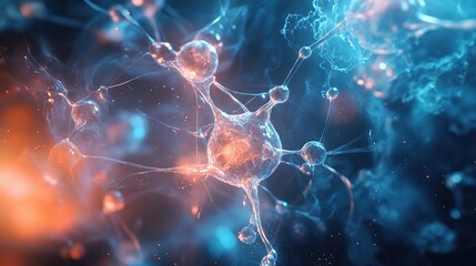 Science with intricate visuals of chemical reactions and biological processes, evoking curiosity and knowledge