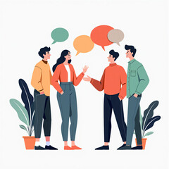 Group of people talking or discussing about something 
