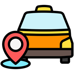Taxi Service lineal multi color icon, related to hotel service theme use for modern concept, UI or UX kit, web and app development