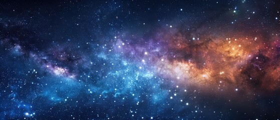 Stunning view of galaxy with vibrant nebula and countless stars. Deep space beauty, cosmic landscape, and infinite universe exploration.