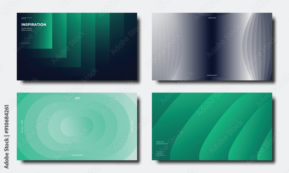 Aufkleber set of template background design vector. collection of creative abstract gradient vibrant colorful 
