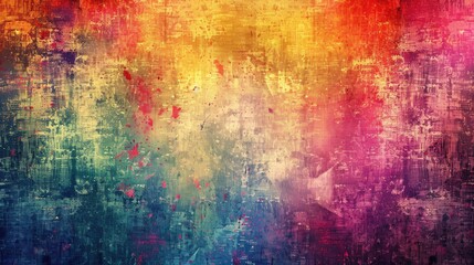 Abstract Colorful Grunge Texture with Splashes of Paint