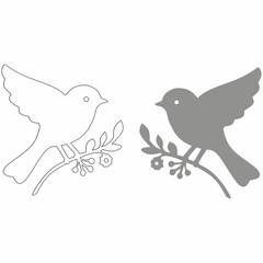 Bird silhouette style Victor illustration with white background 