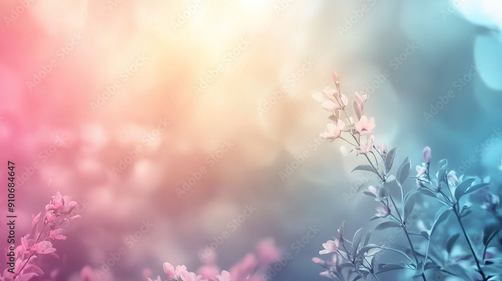 Poster spring background abstract with soft gradients and organic shapes, creating a harmonious and soothin