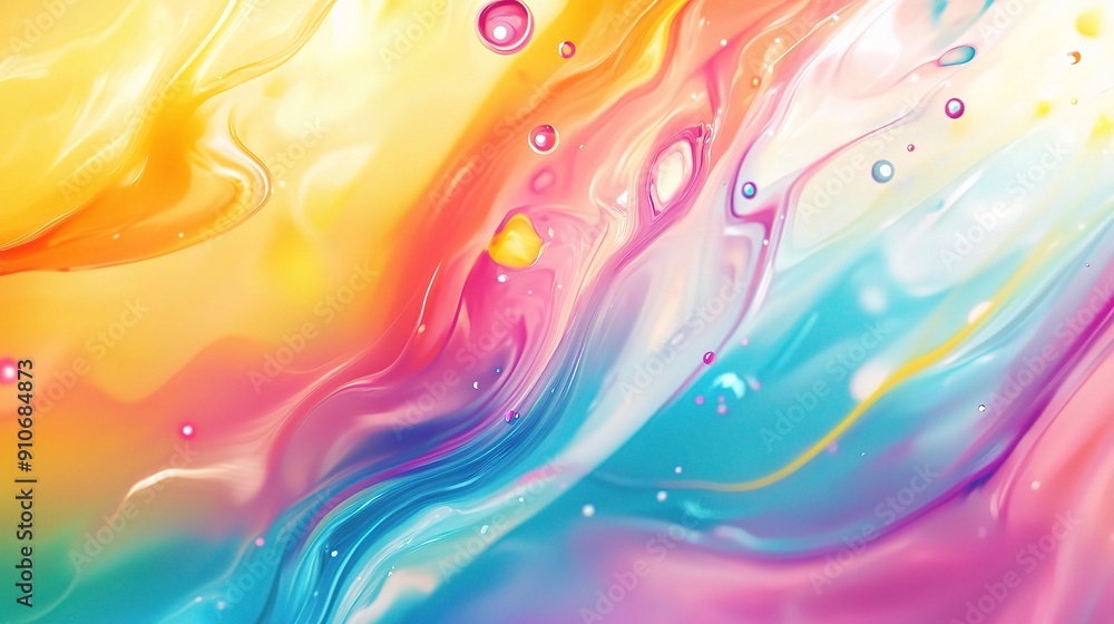 Poster spring background abstract with vibrant colors and fluid shapes, creating a dynamic and lively visua