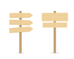 Wood signboard plank vintage element flat style, vector illustration.
