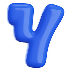 Fototapeta premium Blue 3D Font Letter Y