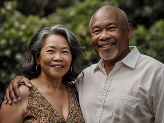 Naklejka premium Portrait of a couple of black man from Africa and white woman from Asia, individuals of different races
