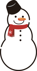クリスマス　アイコン　雪だるま　飾り　あしらい　デコレーション　かわいい　イラスト素材