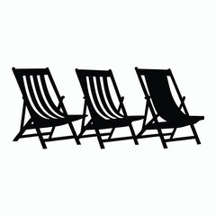 beach chair silhouette vector design
