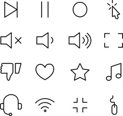Big Collection of Web User Interface Line Icons Editable Stroke. User Interface thin Line icon. Icons are Suitable for Web Page, Mobile App. editable stroke with transparent background.