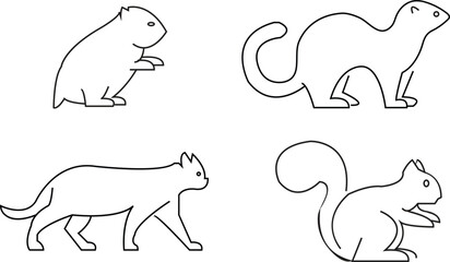 Vector set of farm animals flat icons. Contains icons cow, horse, goat, goose, donkey, rooster, pig, duck and more. Pixel perfect. simple vector icons with transparent background.