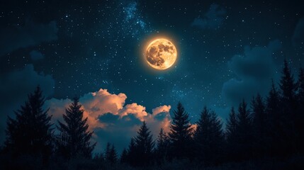 Fototapeta premium Night Sky Forest
