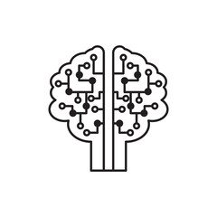 brain with circuits logo icon