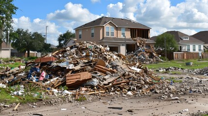 Debris Pile from a Destroyed House