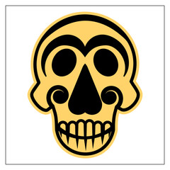 Human Skeleton Vector Shape and Vintage Design Skull Anatomy Art for Graphic Design Element