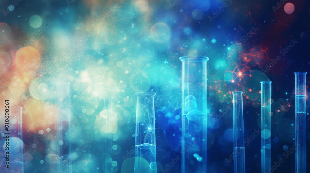 Aufkleber futuristic science and medical abstract background with digital wave patterns and data analysis, ill