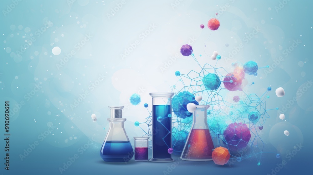 Aufkleber futuristic science and medical abstract background with digital wave patterns and data analysis, ill