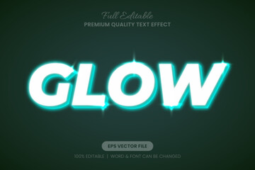 Glow Neon Editable Text Effect, Font Graphic Style
