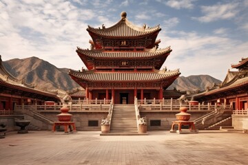 Fototapeta premium Temple architecture building mansion.