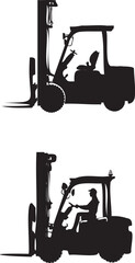 Forklift silhouette heavy machine 