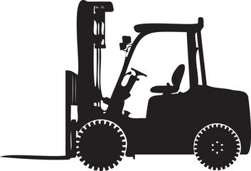 Forklift silhouette heavy machine 