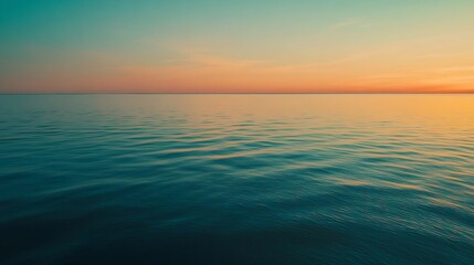 Obraz premium Picturesque panoramic scenery of the open Baltic sea at sunset Symmetry reflections on the water natural mirror Breathtaking view Winter seascape Pure nature seasons climate change : Generative AI