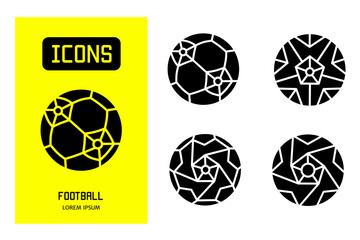 Set of flat icons of football. Vector design for business and stock.