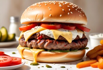 hamburger on a plate