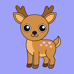 Cute deer cartoon vector art illustration design