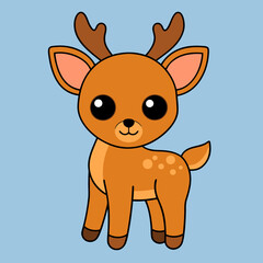 Cute deer cartoon vector art illustration design