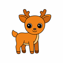 Cute deer cartoon vector art illustration design
