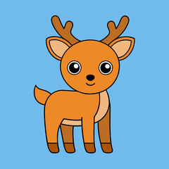Cute deer cartoon vector art illustration design