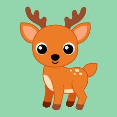 Cute deer cartoon vector art illustration design