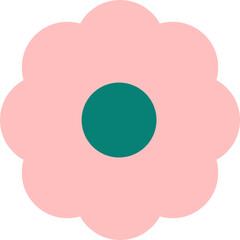 Simple flat style flower illustration