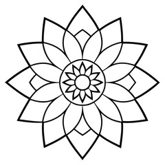 Minimalist circular pattern in the form of a mandala. Henna tatoo mandala. Mehndi style. Decorative mandala pattern in oriental style.