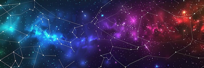 Abstract Universe Background Featuring Famous Constellations