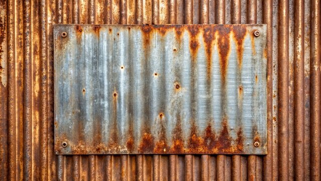 Rusted galvanized iron plate texture perfect for industrial backgrounds, rust, metal, weathered, corrosion, grunge, pattern