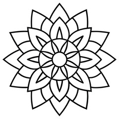 Round mandala for coloring on white background