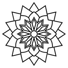 Simple mandala design for coloring. Vector floral mandala. Geometric ornamental mandala