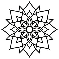 Simple mandala design for coloring. Vector floral mandala. Geometric ornamental mandala